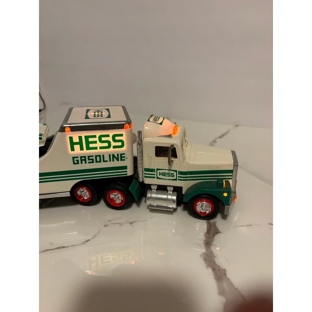 1991 Hess Toy Truck and Racer‎ Gasoline Semi Trailer with Working Lights Vintage